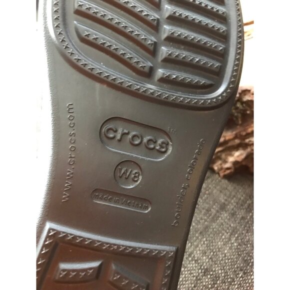 Womens Patrica Crocs Wedge Sandals Black size 8 strappy - Picture 11 of 11